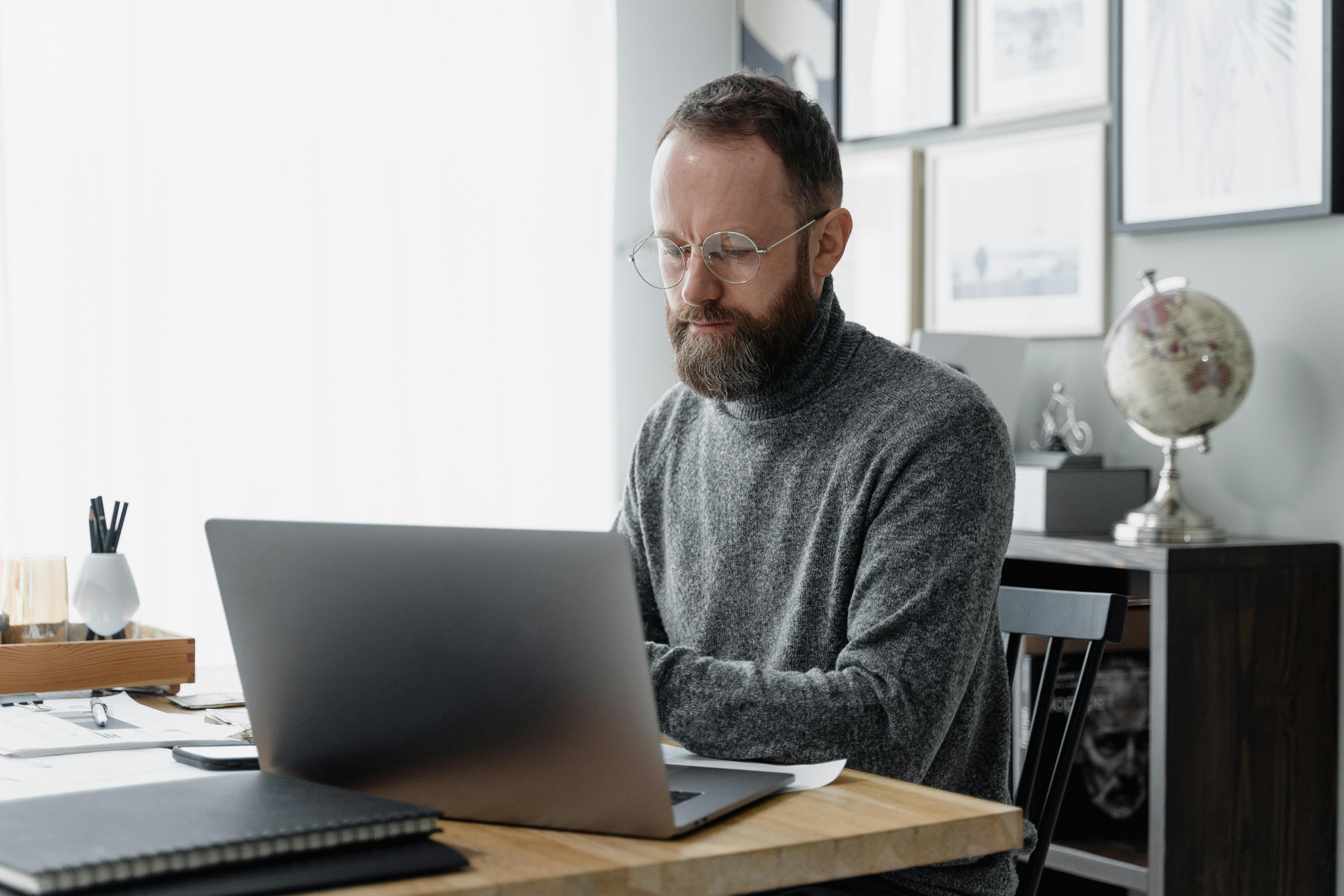 man working at desk